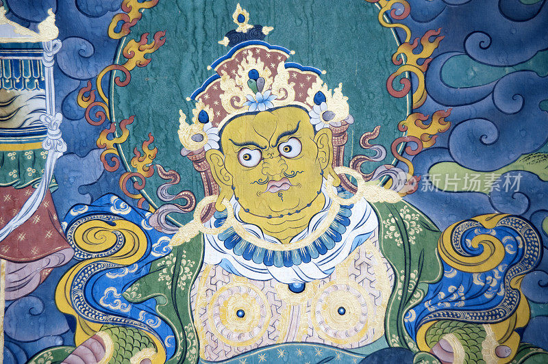 不丹Punakha Dzong的宗教壁画